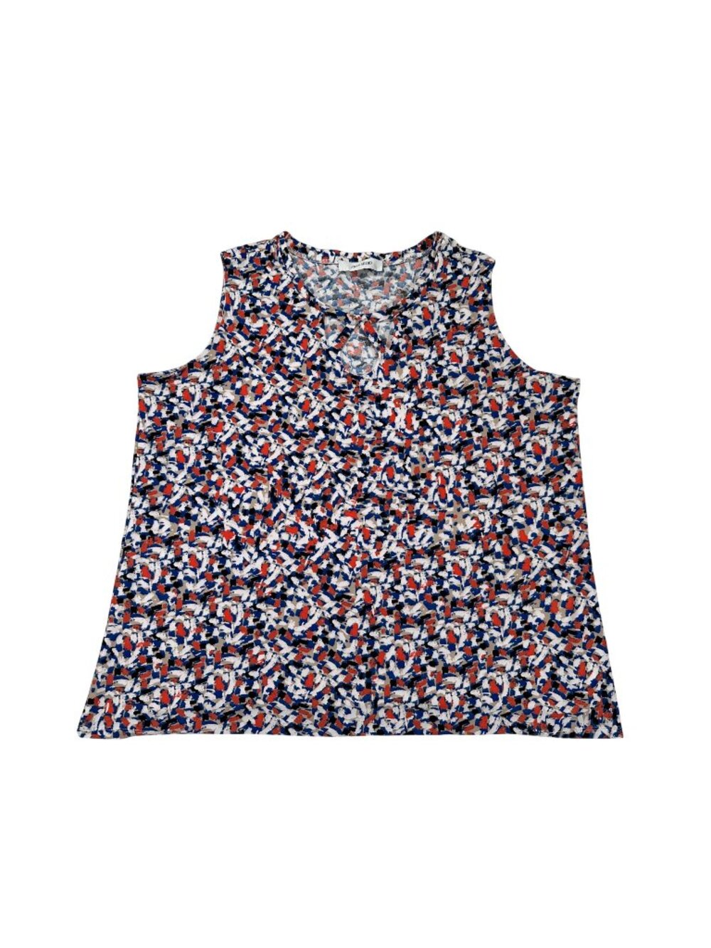 Jones Studio Sleeveless Keyhole Blouse Womens Plus 3X Abstract Pattern